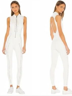 NWT GIGI C White Sarah Jumpsuit Size Large